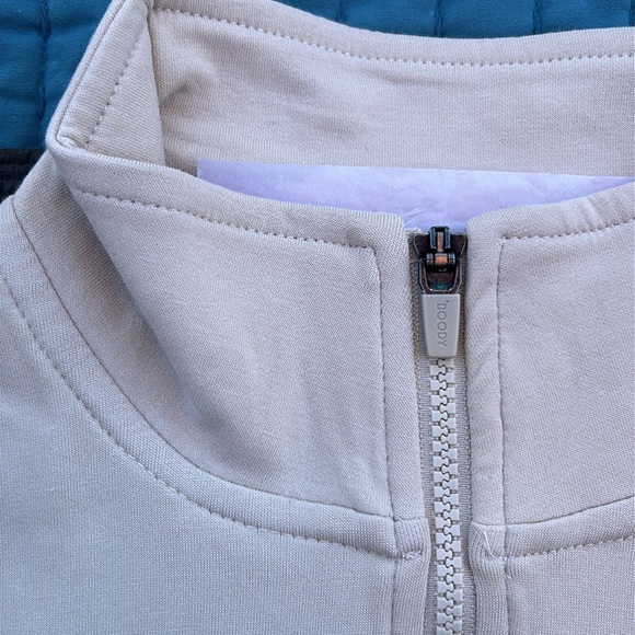 BOODY Unisex Quarter Zip Sweater XS cream/“sand” bamboo viscose organic cotton - Picture 4 of 10